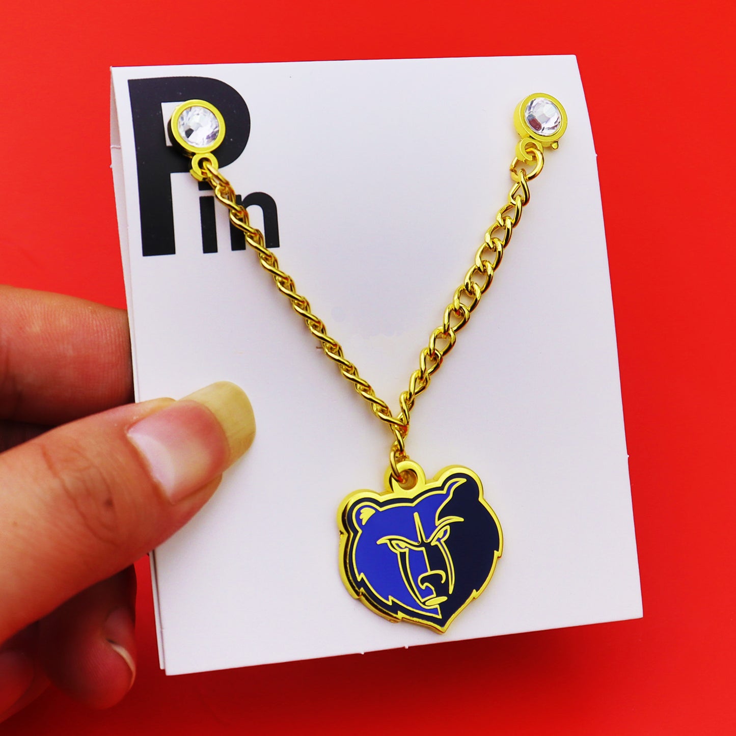 Metal Basketball Chain Hat Pins