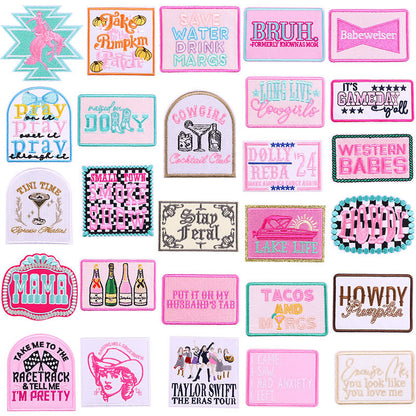 pink letter saying ironing embroidery patch - Clpatch