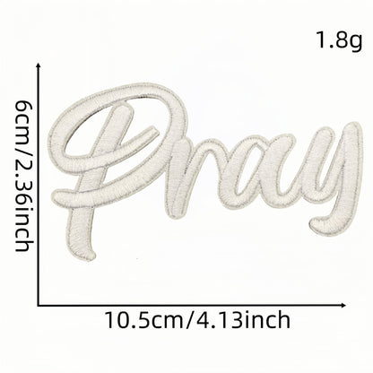 word pray jesus love faith patch