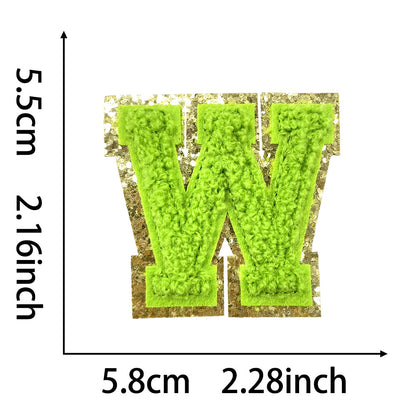 5.5Cm chenille gold leather, a set of 26 English letters A-Z