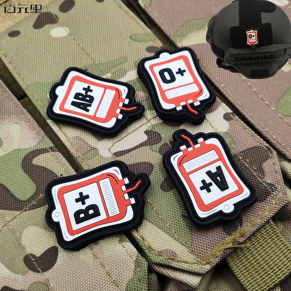 Blood type trademark soft glue blood pack blood type bag A + AB + B + O + mini Velcro stamp