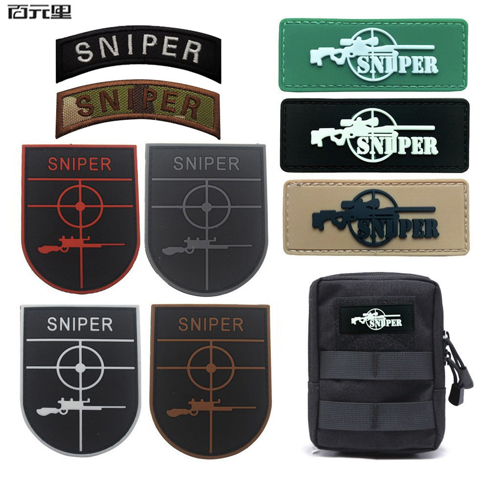 SNIPER sniper aiming PVC rubber seal 3D three-dimensional shield morale seal patches