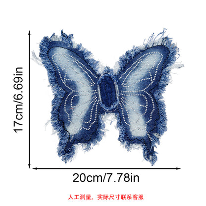 Retro bow Star sewn no glue patches