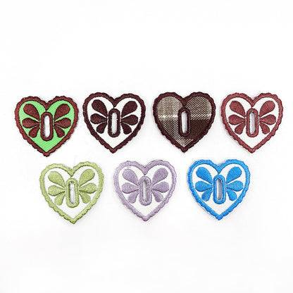 heart buttons DIY clothes decoration accessories, hand-embroidered pattern buttons