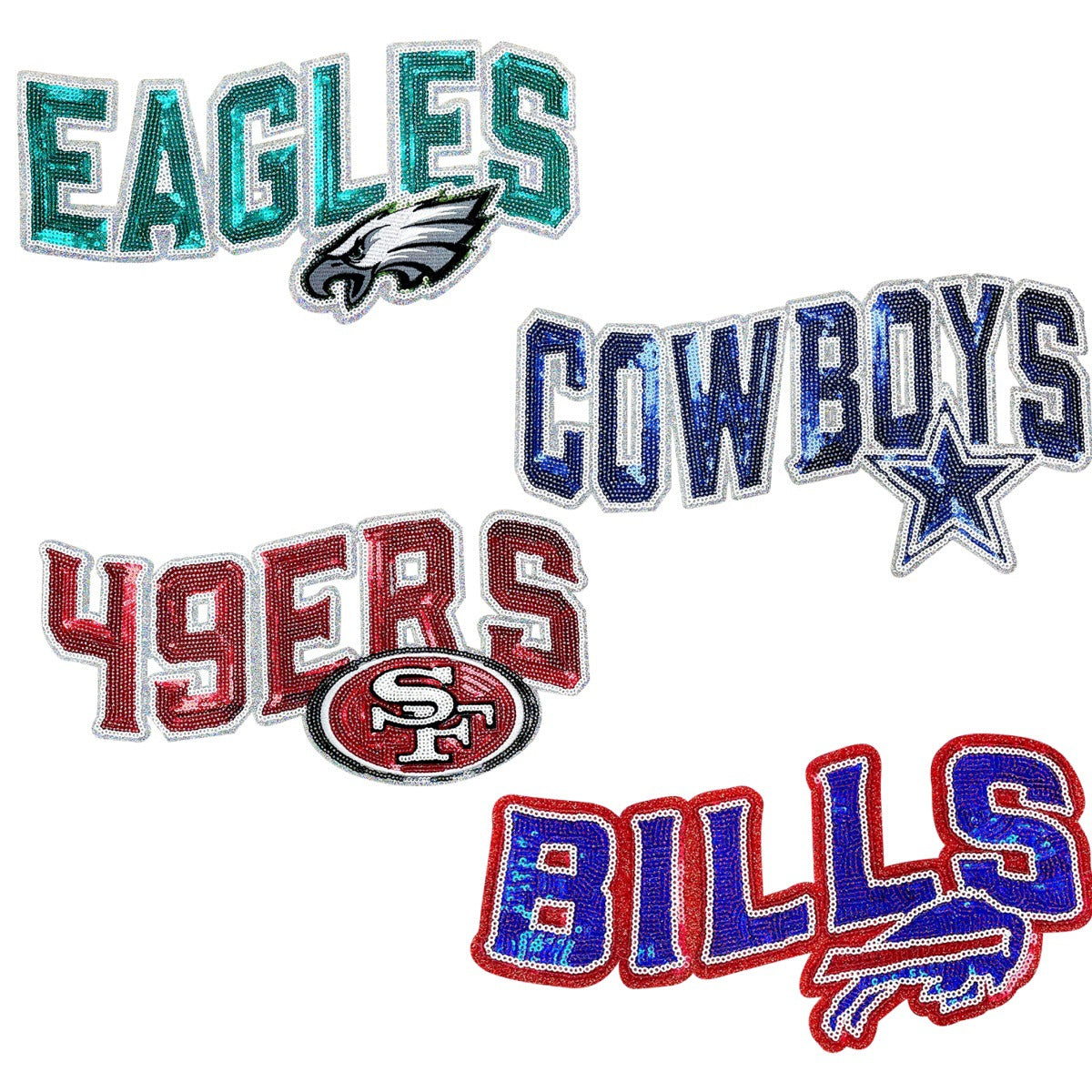 NFL team sequin embroidery large patch