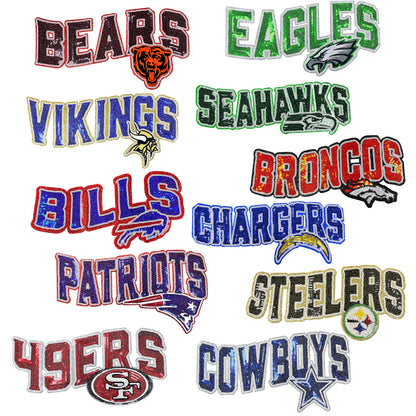 football team logo game day embroidery cloth sticker large cloth sticker DIY large