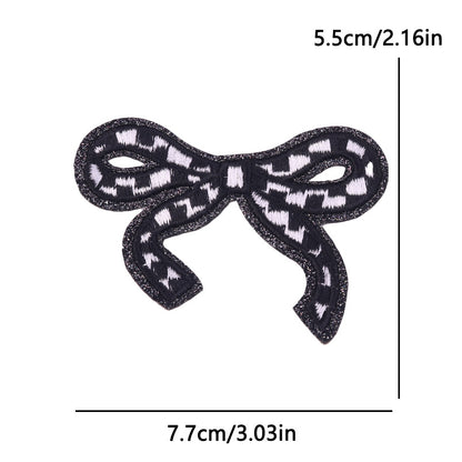 New Bow Glitter Embroidery Cloth Sticker Hot Sale Punk Skull Finger Horseshoe Patch