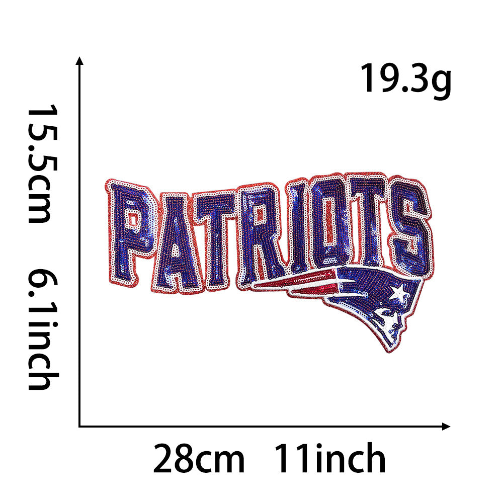 football team logo game day embroidery cloth sticker large cloth sticker DIY large