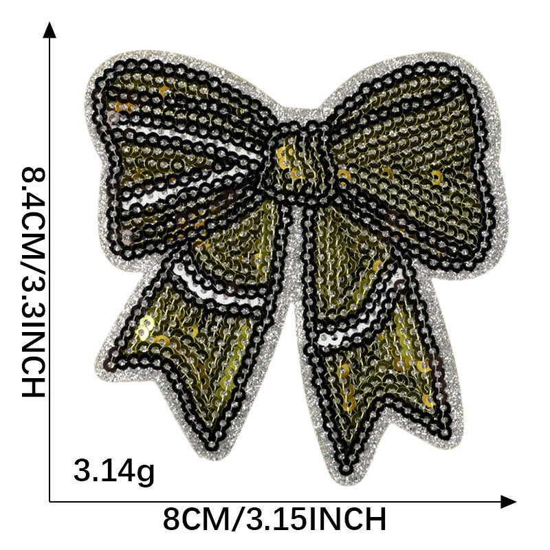 Sports sequins bow patch - Clpatch