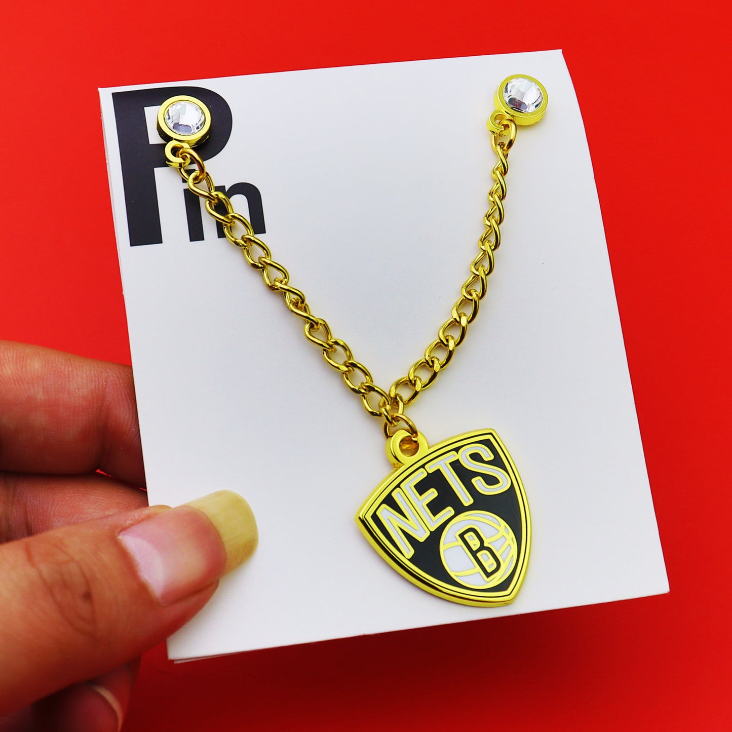 Metal Basketball Chain Hat Pins