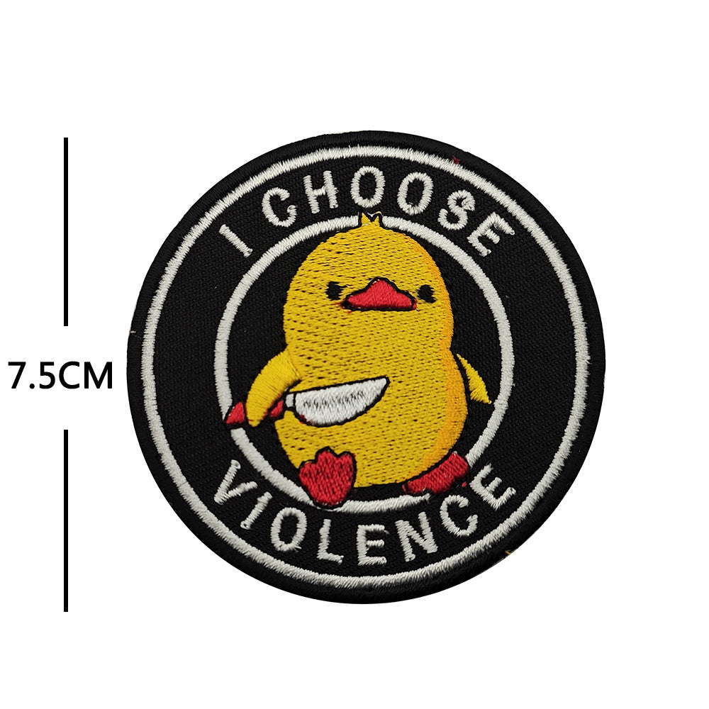 Cartoon embroidery little yellow duck plush armband this is fine personality morale chapter Velcro patches