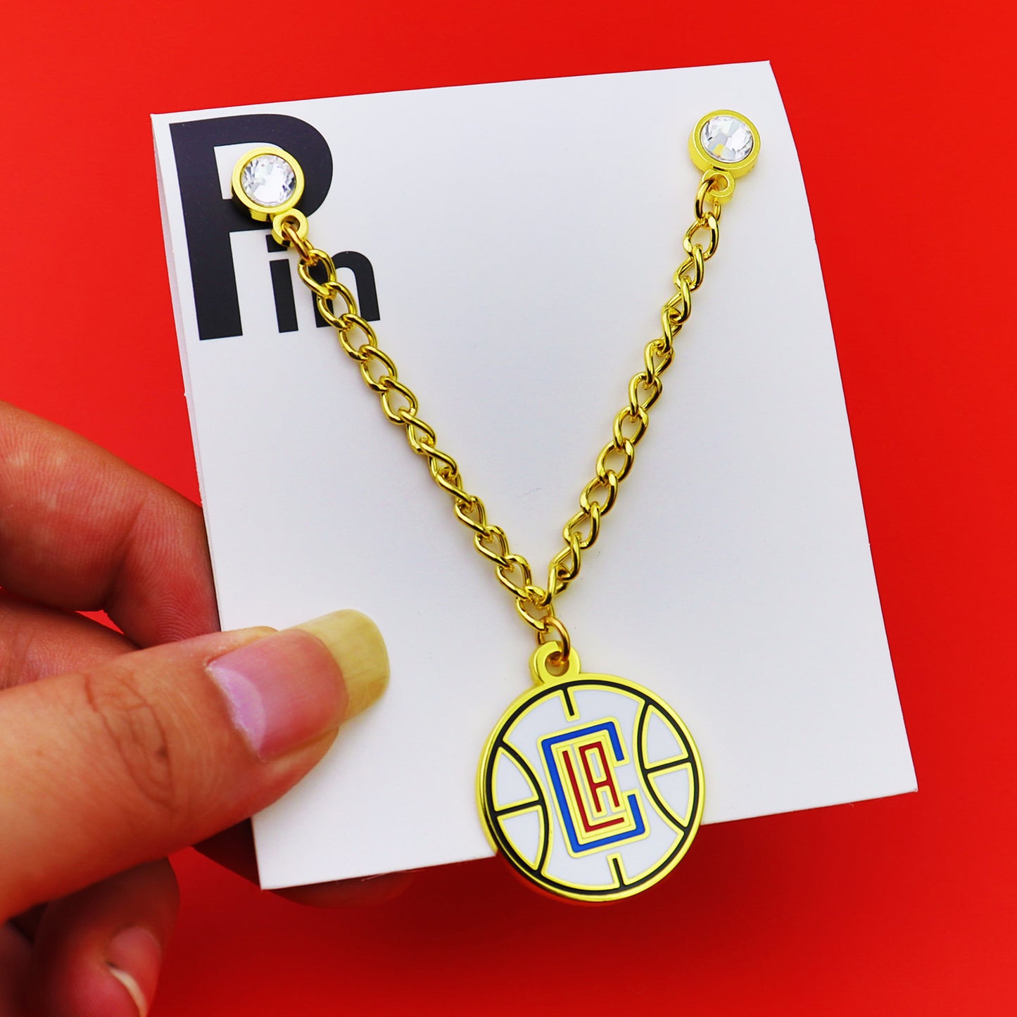 Metal Basketball Chain Hat Pins