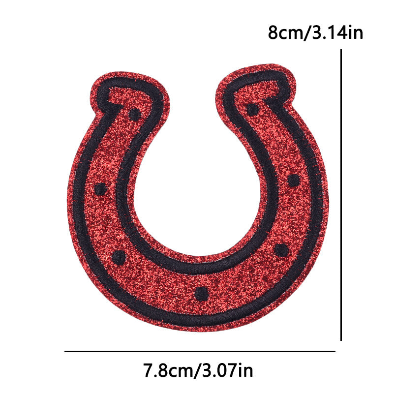 New Bow Glitter Embroidery Cloth Sticker Hot Sale Punk Skull Finger Horseshoe Patch