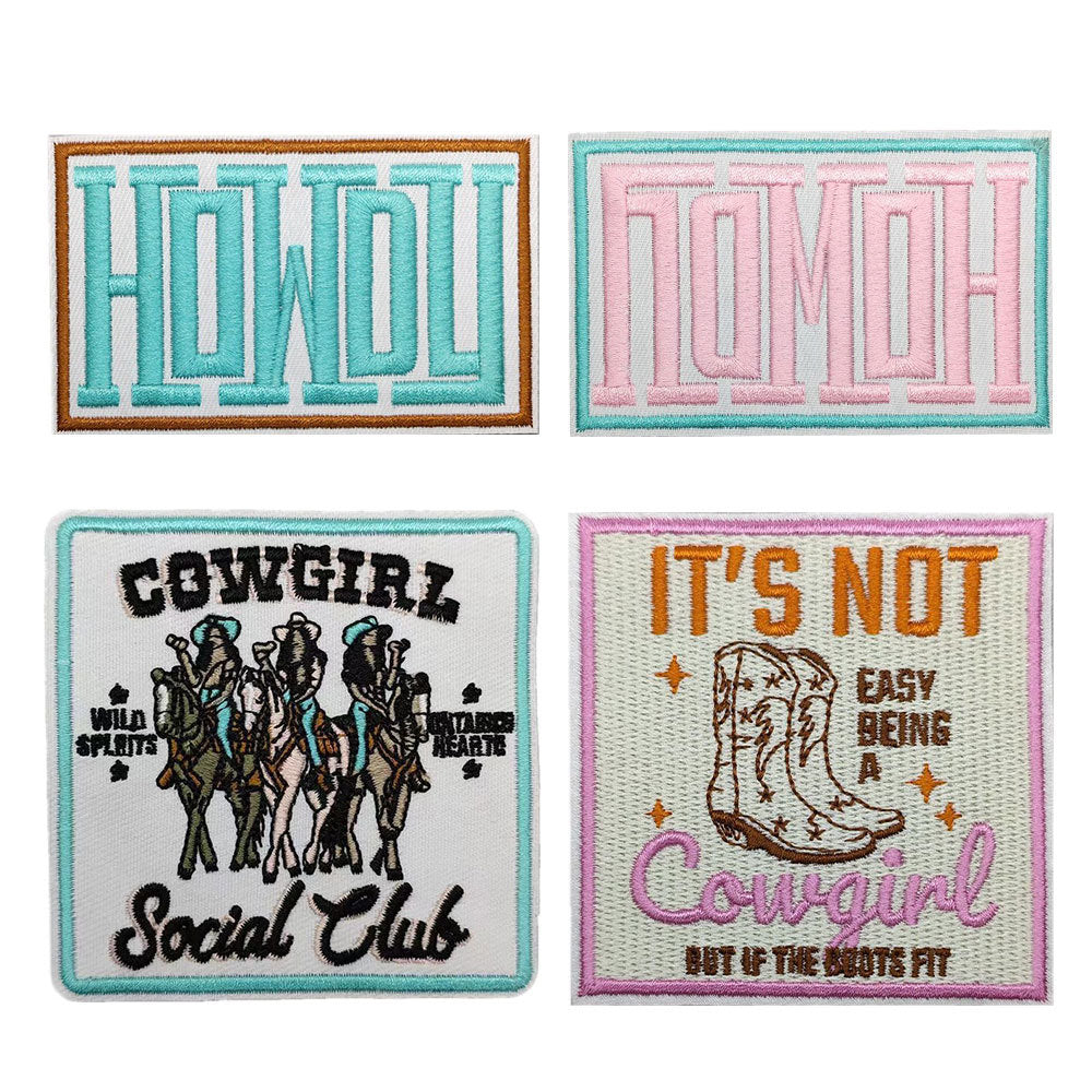 western patch howdy boots patches