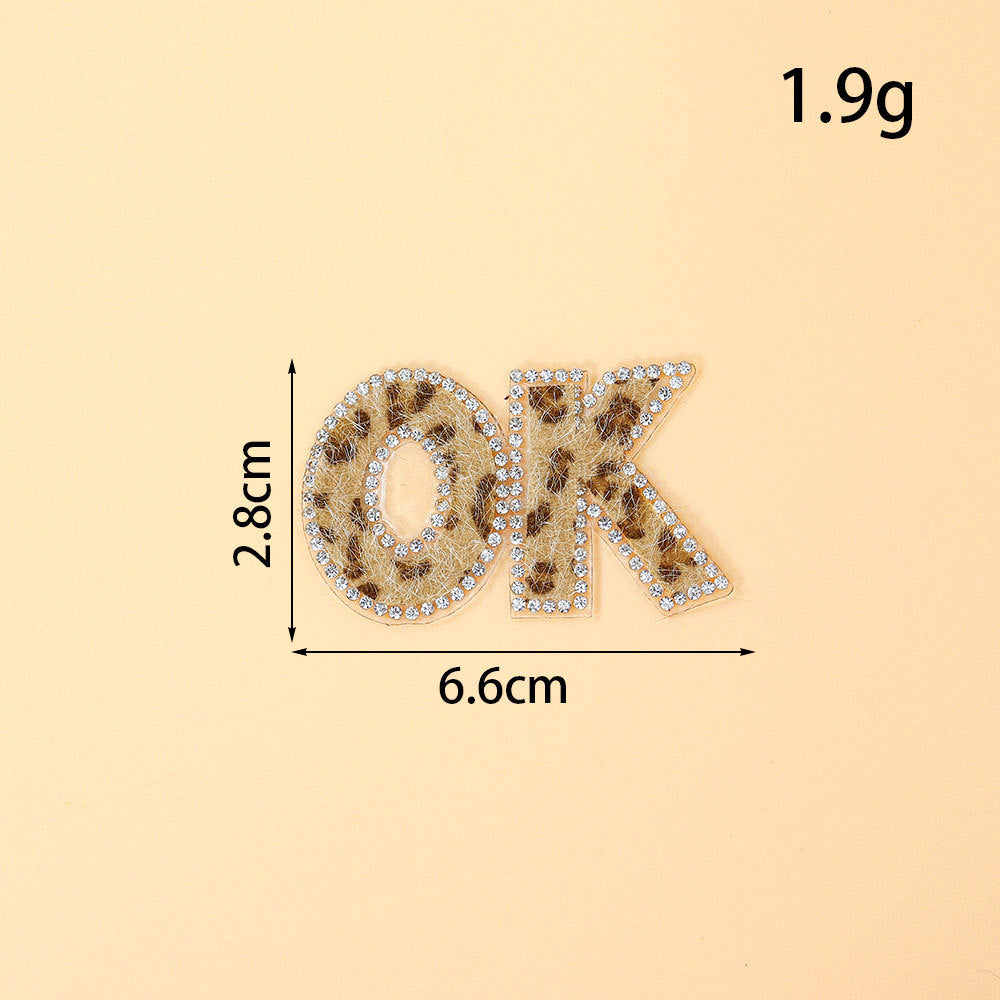 Rhinestone leopard patch