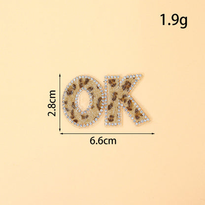 Rhinestone leopard patch