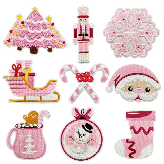 wholesale pink Christmas  gift patches