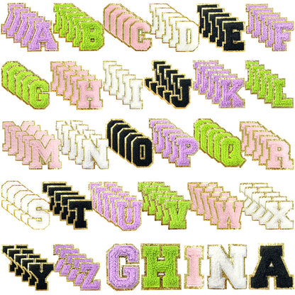 5.5Cm chenille gold leather, a set of 26 English letters A-Z