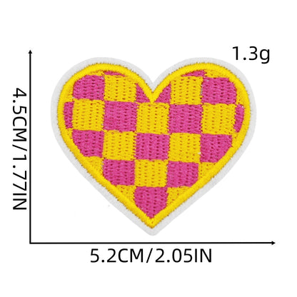 heart patch Checkered Iron On Patch Checkered Heart Patch