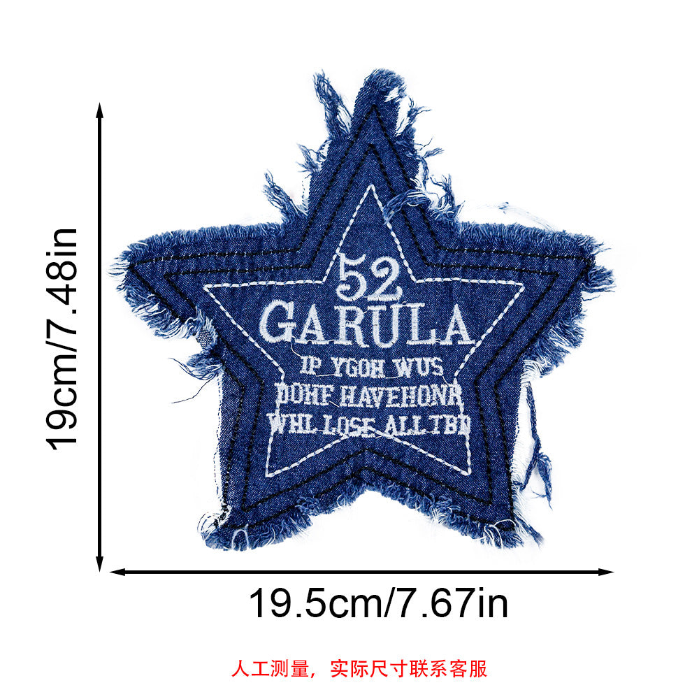 Retro bow Star sewn no glue patches