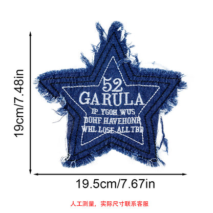 Retro bow Star sewn no glue patches