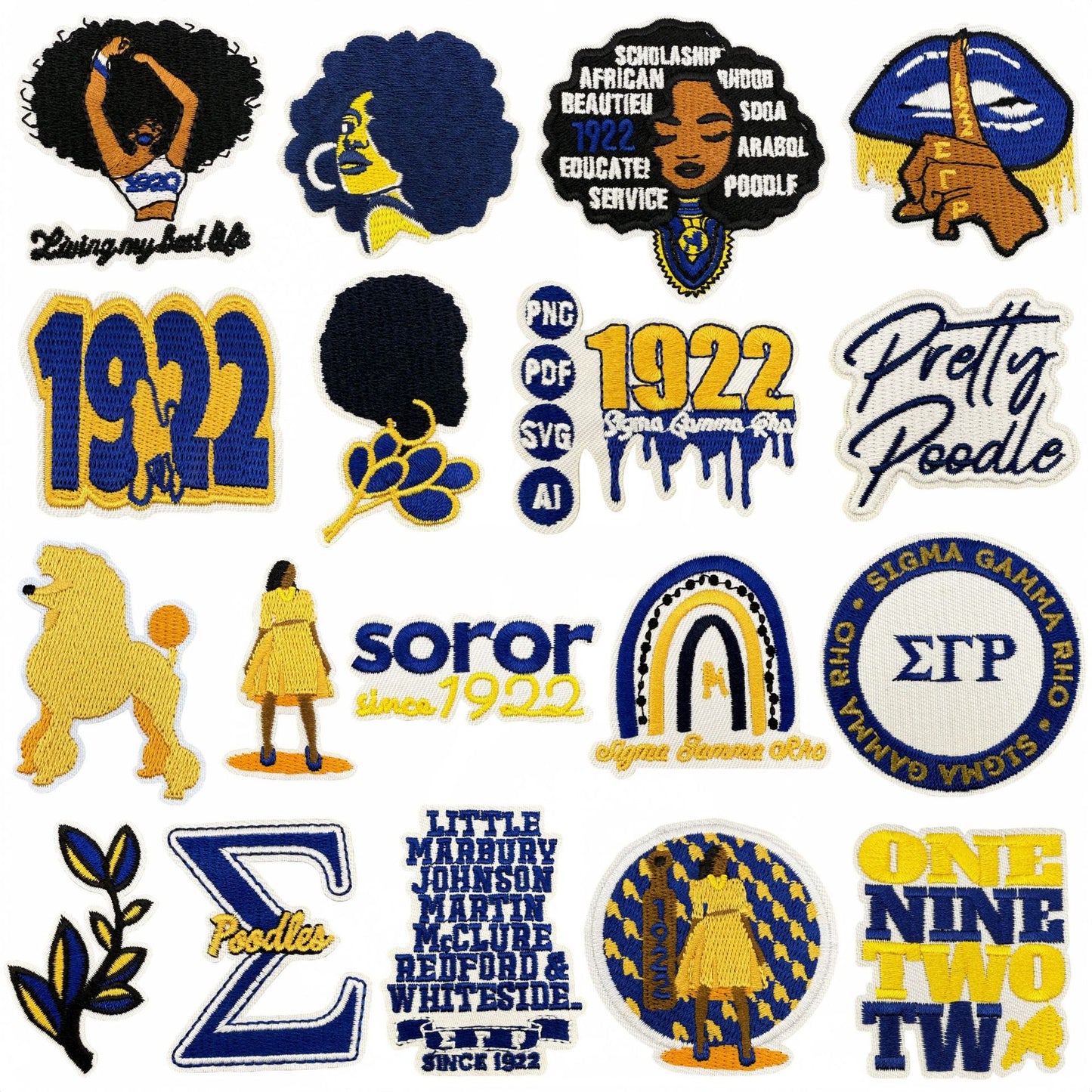 New black girl embroidery 1922 patches