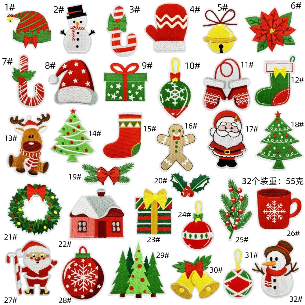 christmas santa snowman holiday patches