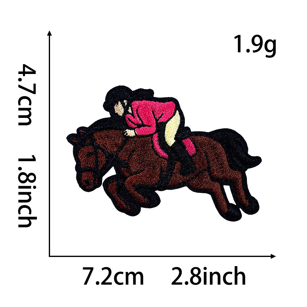 retro cultural symbol, horseshoe rose Kentucky Derby patch