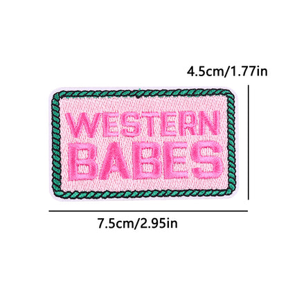 pink letter saying ironing embroidery patch - Clpatch