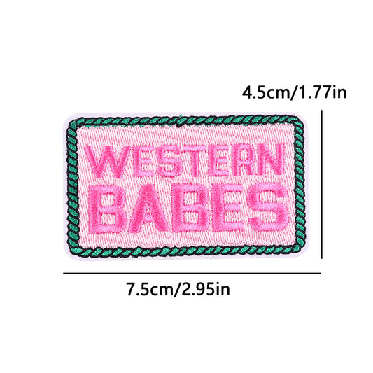 pink letter saying ironing embroidery patch - Clpatch