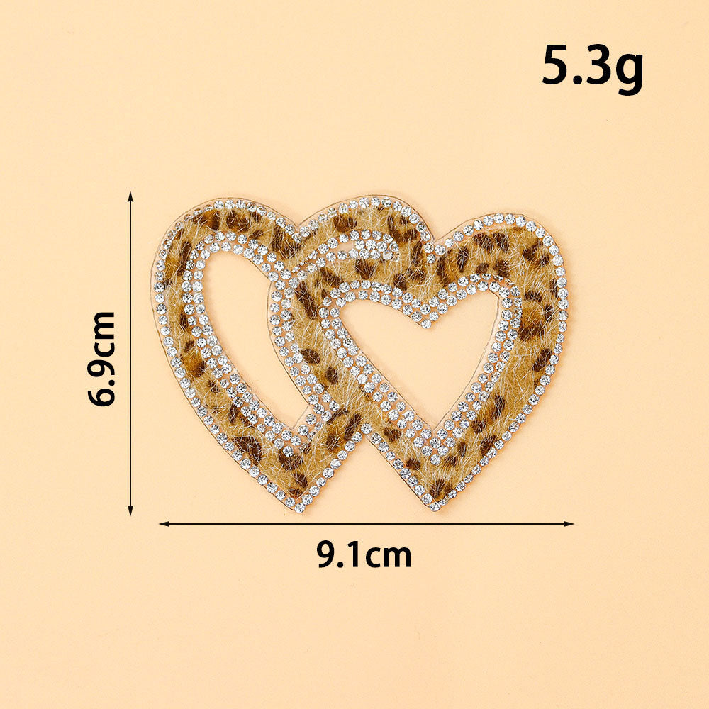 Rhinestone leopard patch