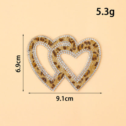 Rhinestone leopard patch