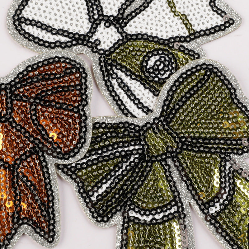 4 pcs Sports sequins bow patch