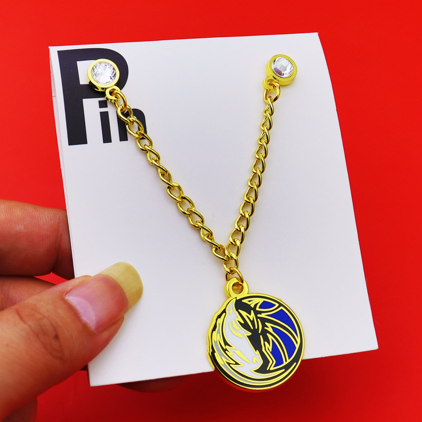 Metal Basketball Chain Hat Pins