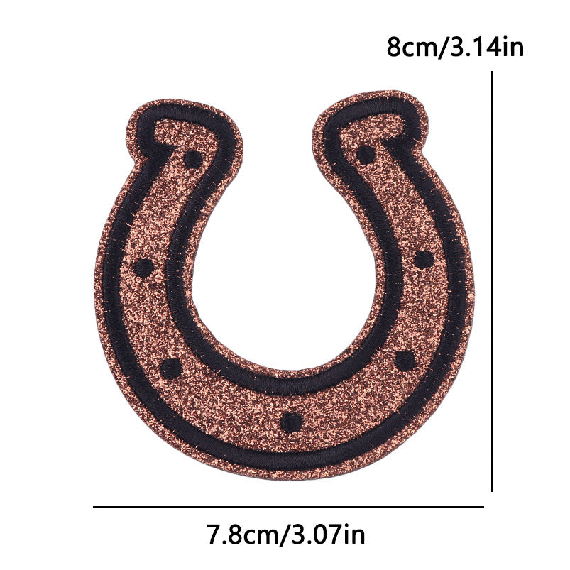 New Bow Glitter Embroidery Cloth Sticker Hot Sale Punk Skull Finger Horseshoe Patch