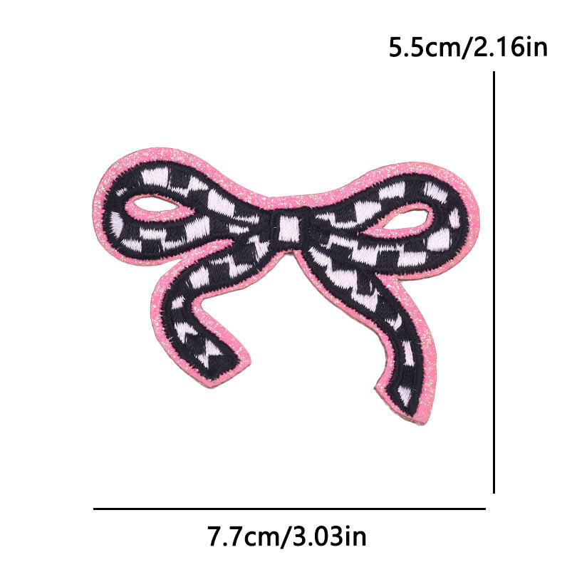 New Bow Glitter Embroidery Cloth Sticker Hot Sale Punk Skull Finger Horseshoe Patch