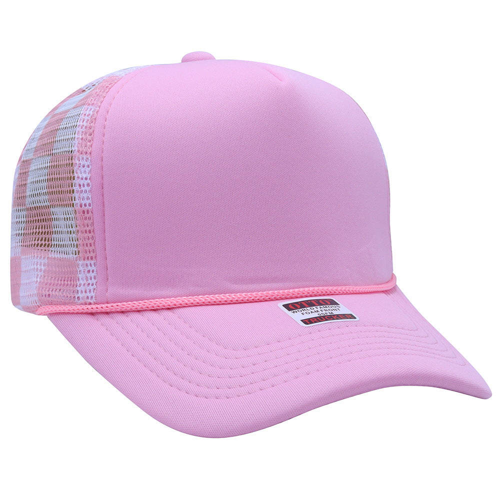 truck cap outdoor leisure visor American fashion breathable sun protection plaid baseball cap
