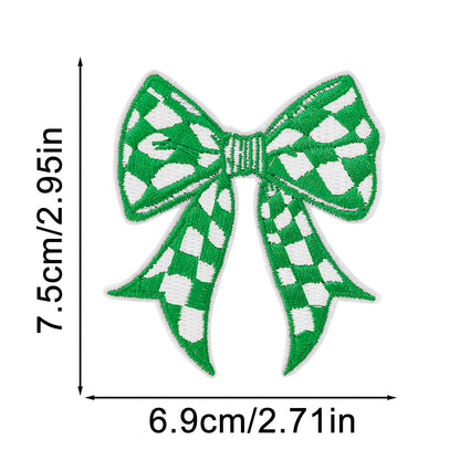 9 pcs New plaid bow patch 2.7'