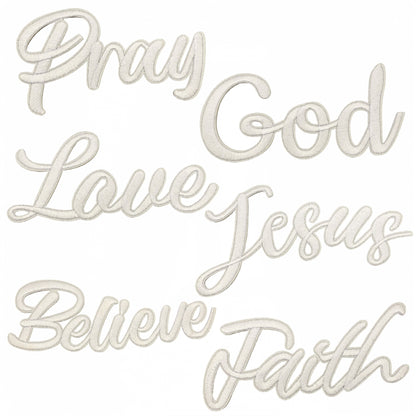 word pray jesus love faith patch