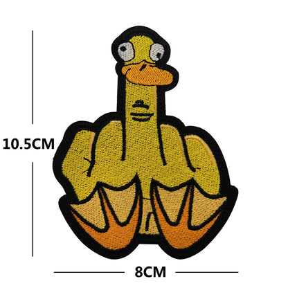 Cartoon embroidery little yellow duck plush armband this is fine personality morale chapter Velcro patches