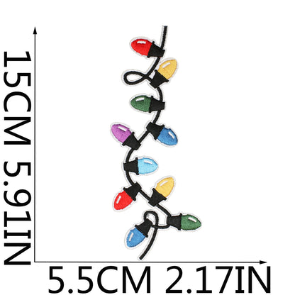 Christmas pink light strip embroidery patch