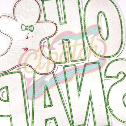 Oh snap gingerbread man sequins embroidered patch - Clpatch