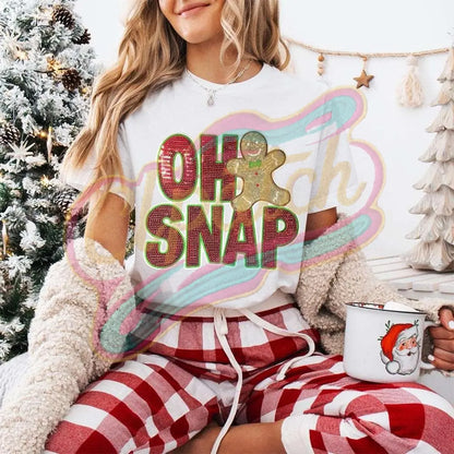 Oh snap gingerbread man sequins embroidered patch - Clpatch