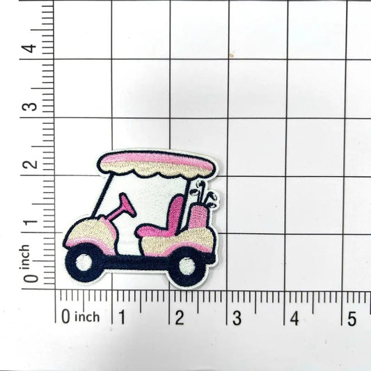 Pink Girl golf cart embroidery patch Clpatch   huge range of embroidery patch