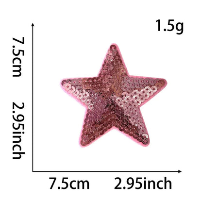 Pink Star Sequin Embroidered Patch Clpatch   huge range of embroidery patch