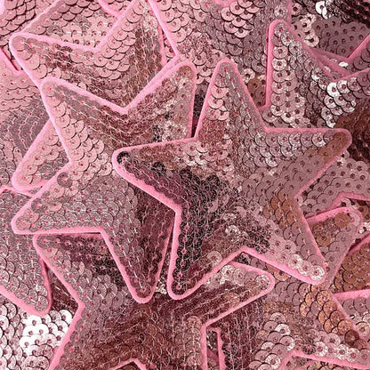 Pink Star Sequin Embroidered Patch Clpatch   huge range of embroidery patch