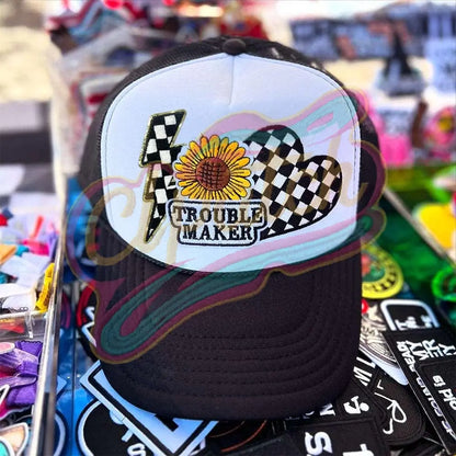 Plaid lightning chenille adhesive embroidered cloth with gold trim - Clpatch