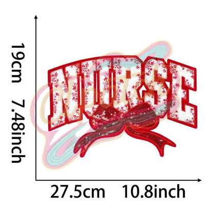 Red Nurse chenille embroidery patches - Clpatch