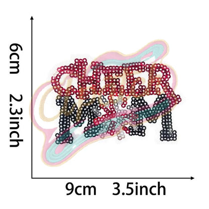 Sequin Cheer Mom Patch embroidery patch - Clpatch