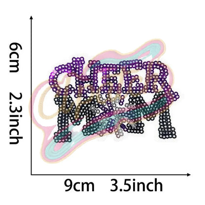 Sequin Cheer Mom Patch embroidery patch - Clpatch